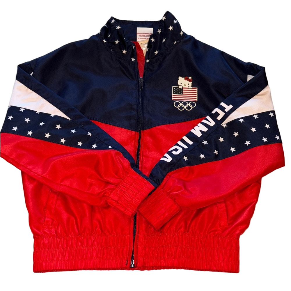 Hello Kitty size M 7/8 kids Team USA Windbreaker Jacket